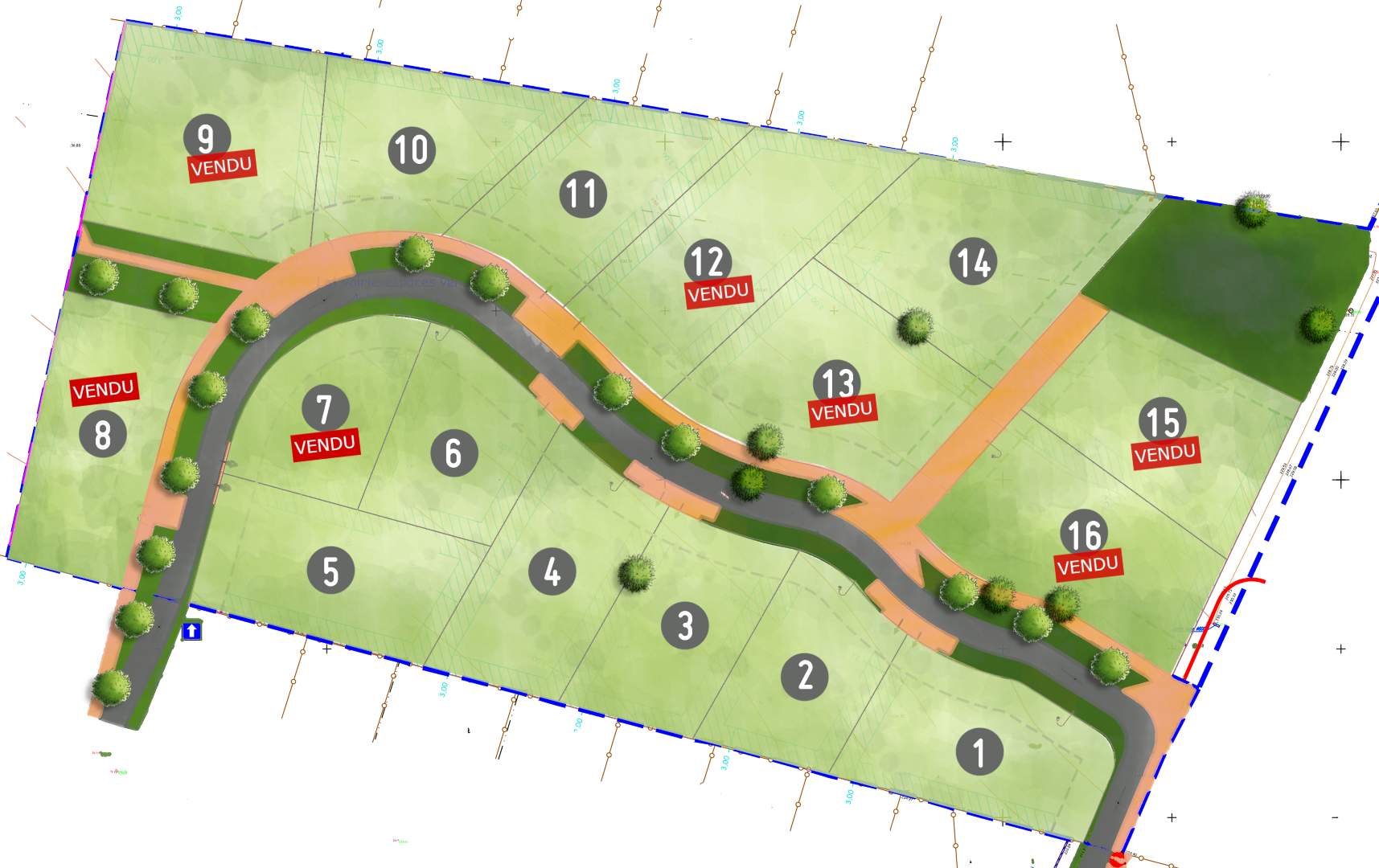Plan du site aménagé