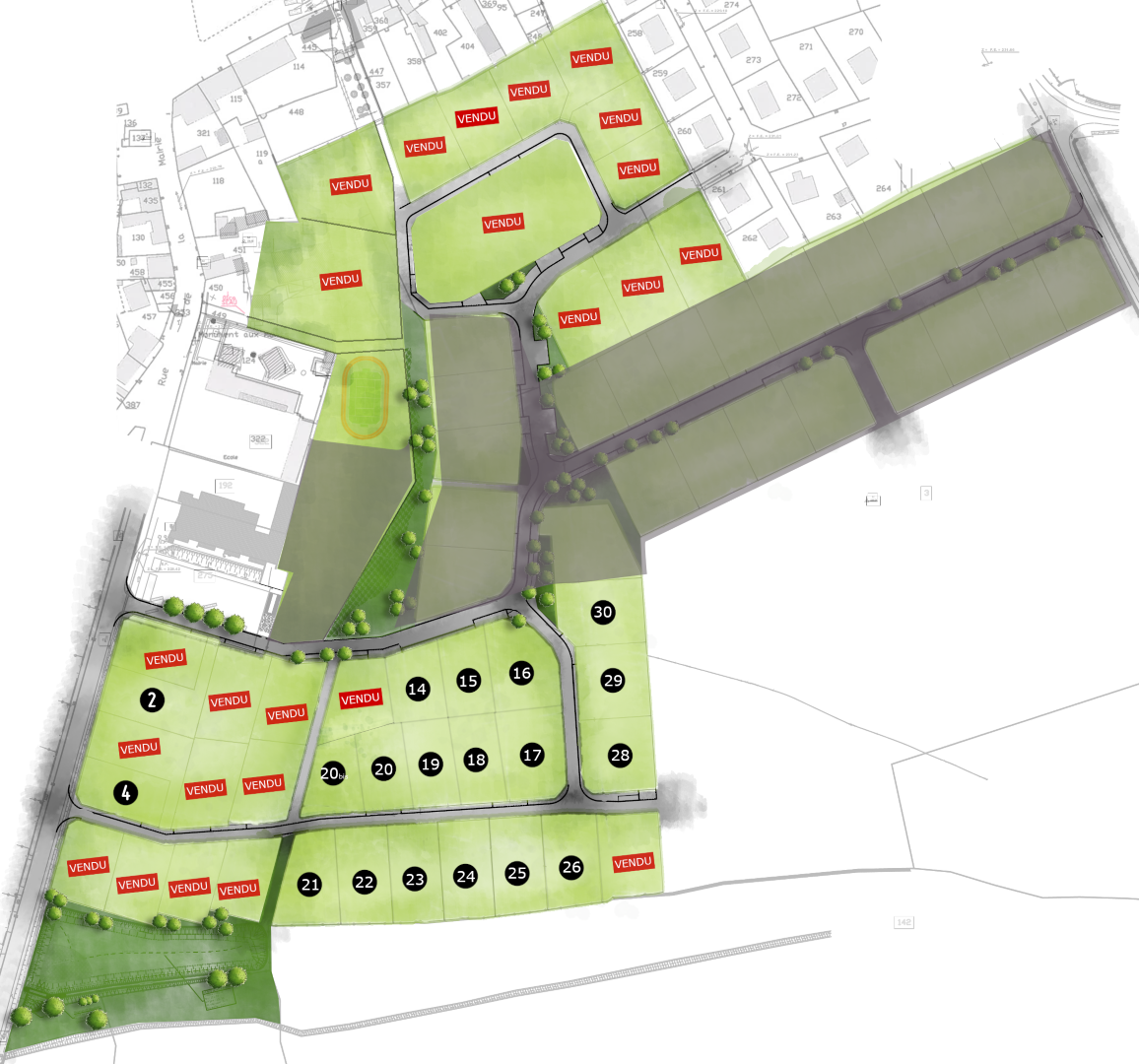 Plan du site aménagé