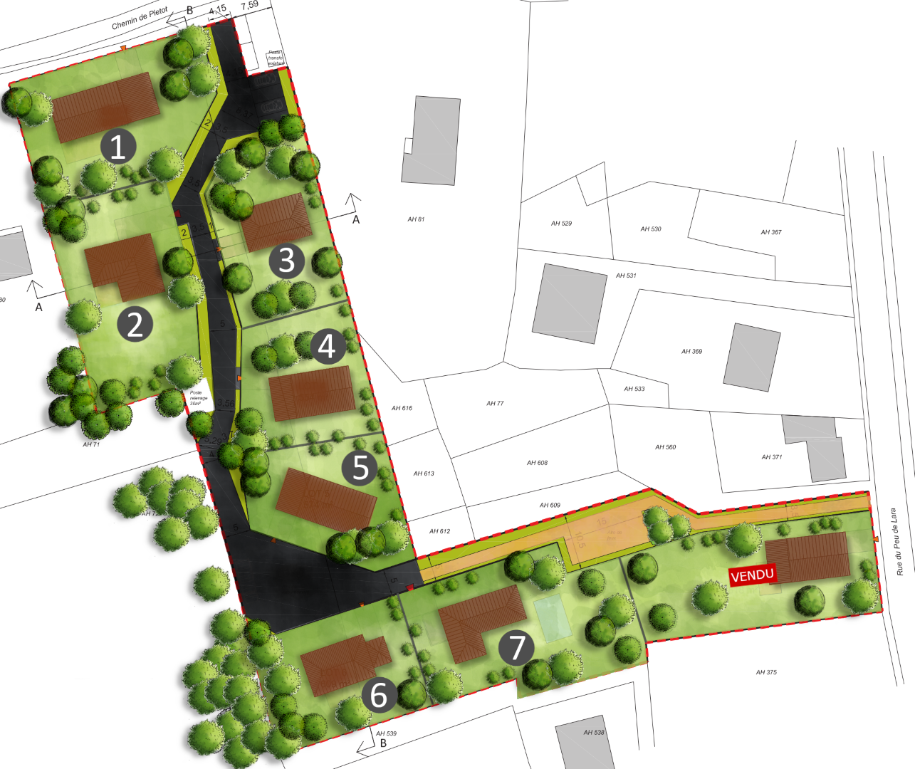 Plan du site aménagé