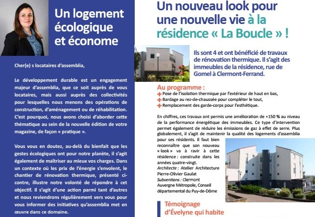 Le nouveau numéro de Voisinage, le magazine des locataires assemblia, vient de paraître