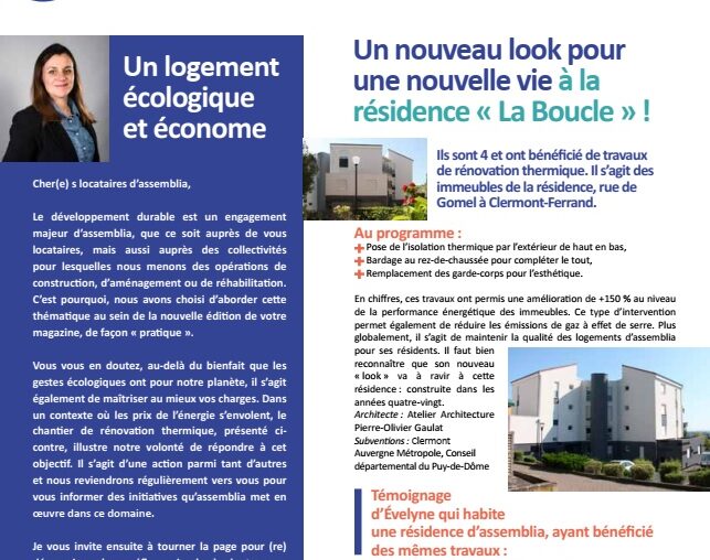 Le nouveau numéro de Voisinage, le magazine des locataires assemblia, vient de paraître